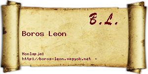 Boros Leon névjegykártya